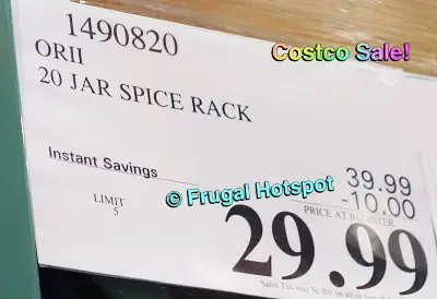 Orii 20 Jar Spice Rack | Costco Sale Price