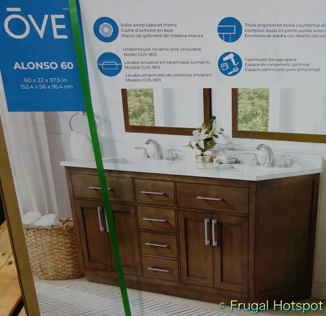 Ove Decors Alonso 60 Bathroom Vanity with brushed nickel hardware | Costco