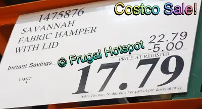 Savannah Fabric Hamper with Lid | Costco Sale Price