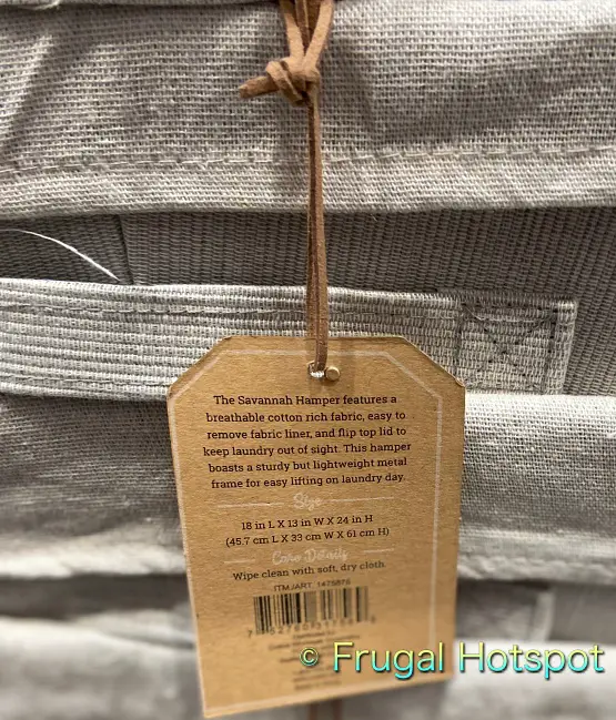 Savannah Fabric Hamper with Lid details | Costco