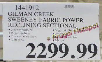 Sweeney Power Reclining Sectional by Gilman Creek | Costco Price