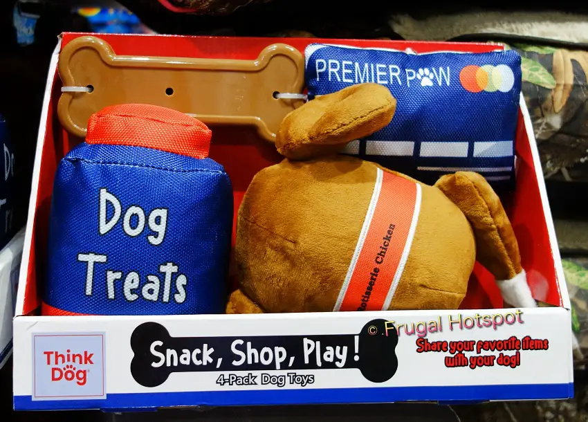 Think Dog Snack, Shop, Play! 4-Pack Dog Toys with Rotisserie Chicken | Costco