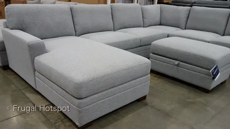 Thomasville Langdon Fabric Sectional with Storage Ottoman and chaise | Costco Display