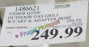 Weber Q2200 Outdoor Gas Grill | Costco Sale Price
