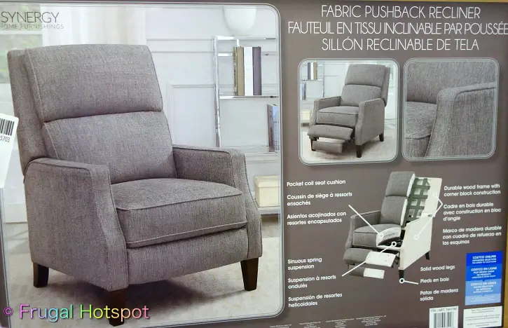 Arlie Fabric Pushback Recliner by Synergy Home Furnishings | description | Costco