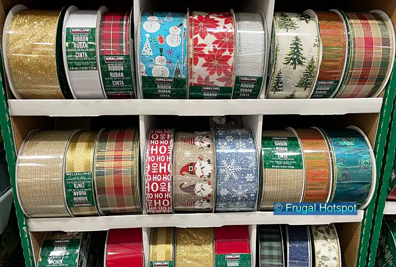 Costco Kirkland Signature Wire Edged Christmas Ribbon | Item 175504