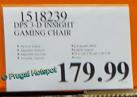 DPS 3D Insight Gaming Chair | Costco Price