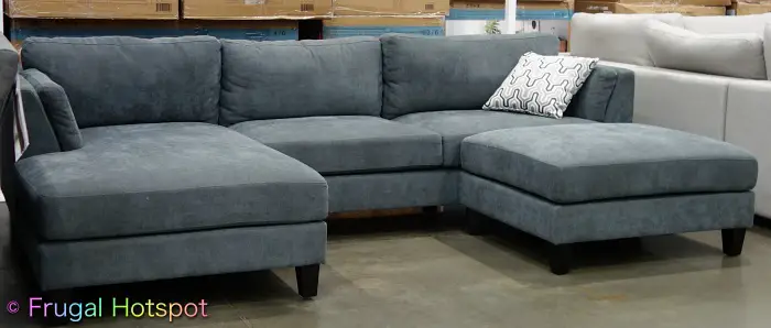 Ellery Fabric Sectional with Ottoman | Costco Display