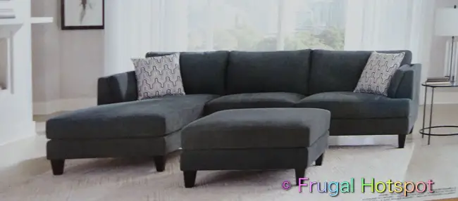 Ellery Fabric Sectional with Ottoman | Costco