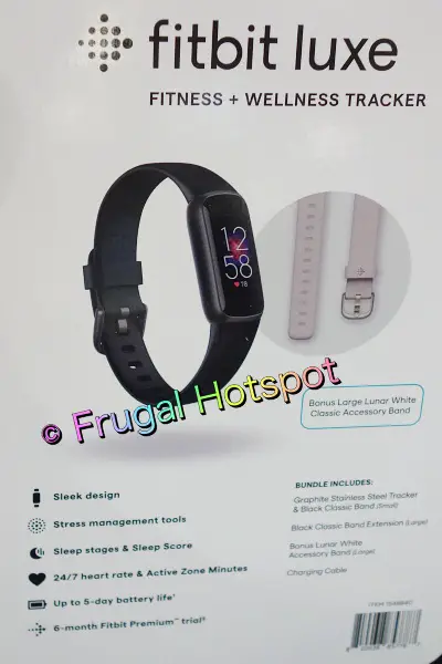 Fitbit Luxe Fitness + Wellness Tracker | Black and Lunar White | Costco