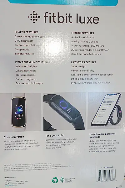 Fitbit Luxe Fitness + Wellness Tracker | Description | Costco