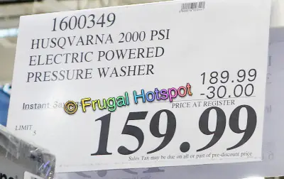 Husqvarna 2000 PSI Electric Pressure Washer | Costco Sale Price 
