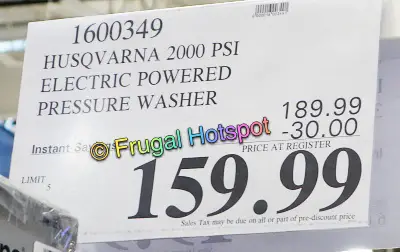 Husqvarna 2000 PSI Electric Pressure Washer | Costco Sale Price