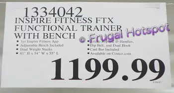 Inspire Fitness FTX Functional Trainer with Bench | Costco Price