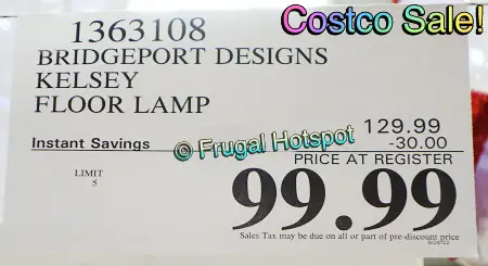 Kelsey Dual Square 3-Light Floor Lamp by Bridgeport Designs | Costco Sale Price