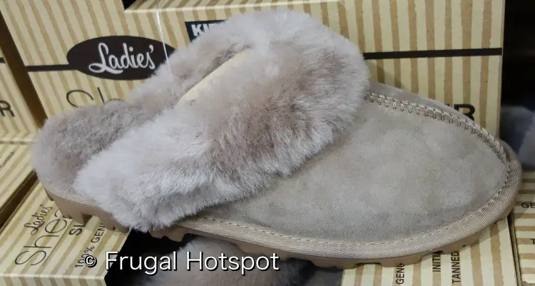 Kirkland Signature Ladies' Shearling Slipper Caribou | Costco Display