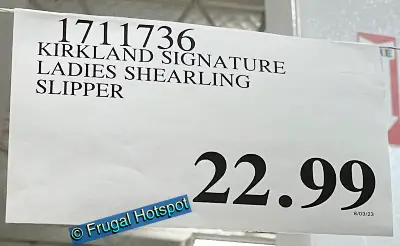 Kirkland Signature Ladies' Shearling Slipper | Costco Price | Item 1711736