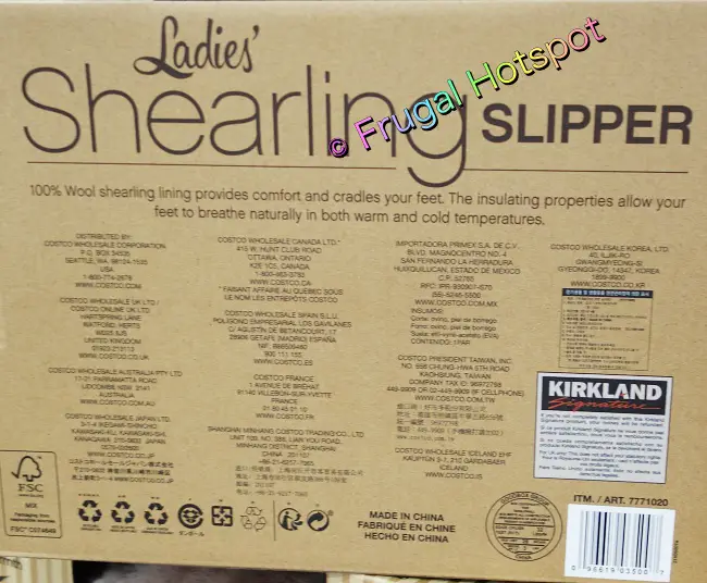 Kirkland Signature Ladies' Shearling Slipper description | Costco