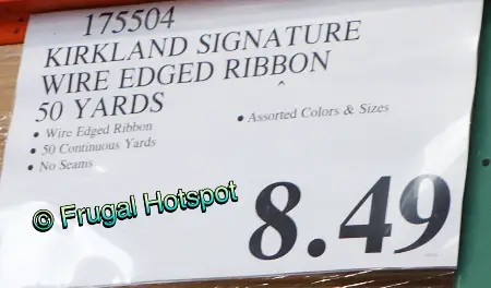 Kirkland Signature Wire Edged Ribbon 50 Yards | Costco Price