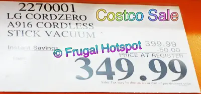 LG Cordzero A916 Cordless Vacuum | Costco Sale Price
