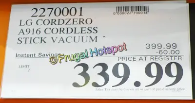 LG Cordzero Vacuum | Costco Sale Price