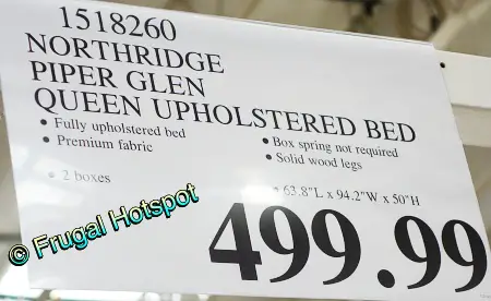 Northridge Home Piper Glen Upholstered Queen Bed | Costco Price