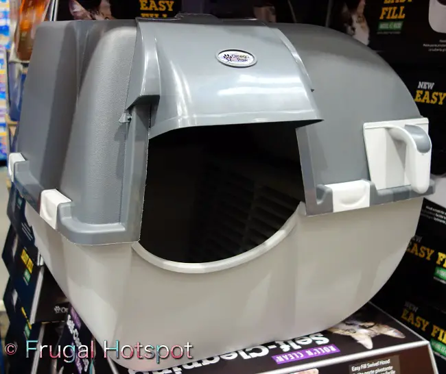 Omega Paw Roll'N Clean Self-Cleaning Litter Box | Costco Display | angled view