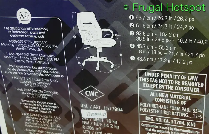 True Innovations Task Chair | Dimensions | Costco