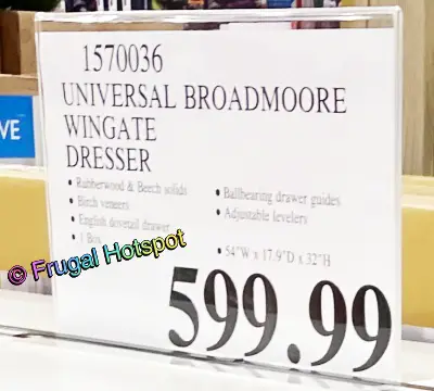 Universal Broadmoore Furniture Wingate Dresser | Costco Price