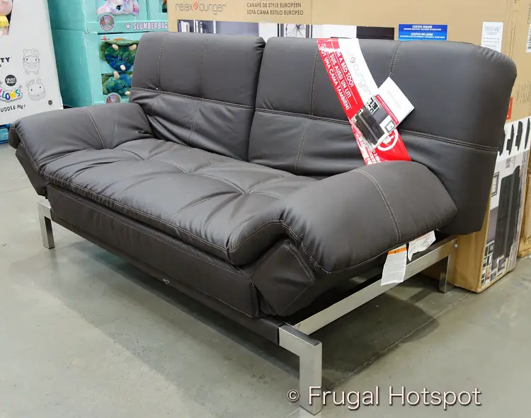 Verona Relax-A-Lounger Euro Lounger Sleeper Sofa | Costco Display angled view