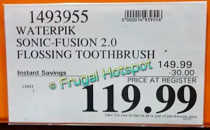 Waterpik Sonic-Fusion 2.0 Flossing Toothbrush | Costco Sale Price