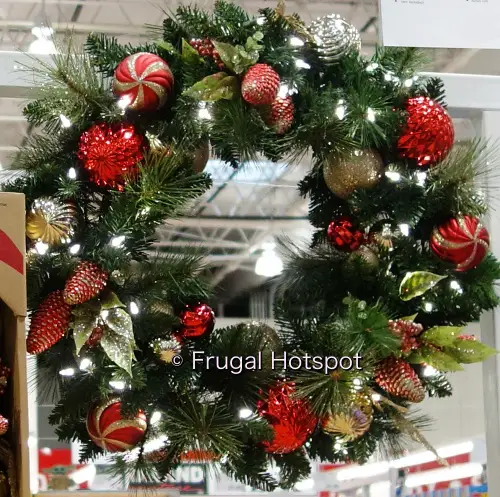 30 inch Decorated Wreath with Lights | Costco