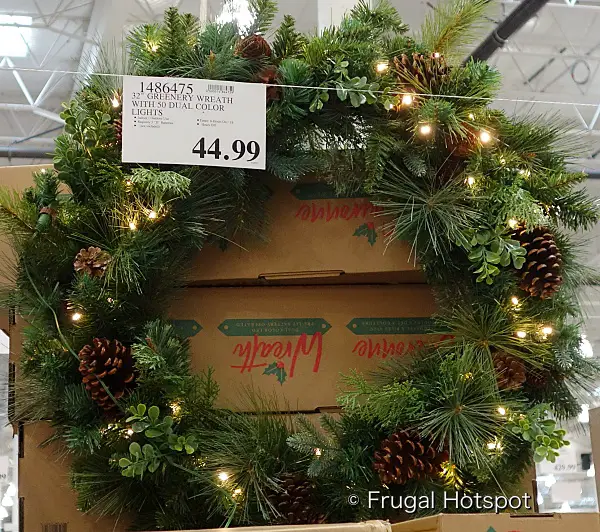 32 Greenery Wreath with Lights | Costco 1486475