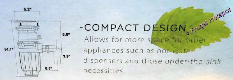 American Standard 1.25 HP Food Waste Disposer | Dimensions | Costco