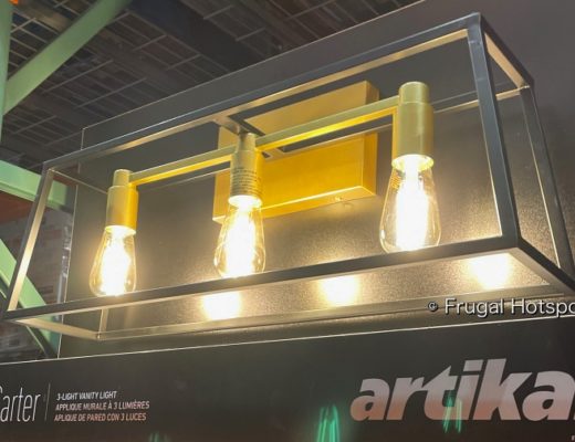 Artika Carter 3-Light Vanity Light | Costco Display | lights on angled view