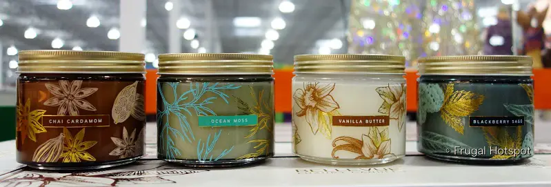 Bellevue Luxury Candles | Chai Cardamom | Vanilla Butter | Ocean Moss | Blackberry Sage | Costco Display