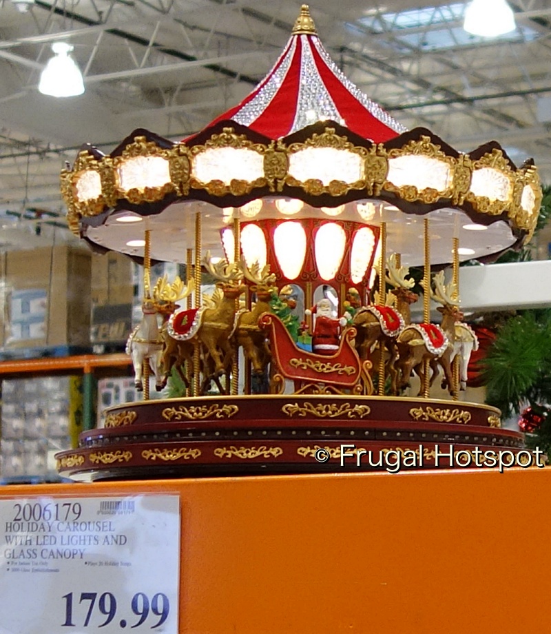 Holiday Carousel with LED Lights and Glass Canopy | Costco Display and Price