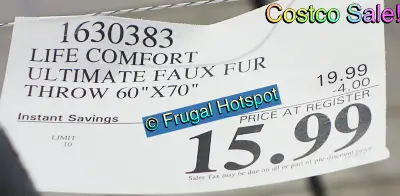 Life Comfort The Ultimate Throw | Costco Sale Price