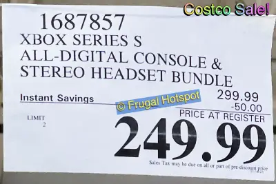 Microsoft Xbox Series S Bundle with Headset | Costco Sale Price | Item 1687857