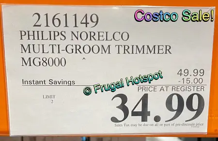 Norelco Multigroom Trimmer | Costco Sale Price
