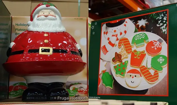 Santa and Snowman Holiday Cookie tray | Costco