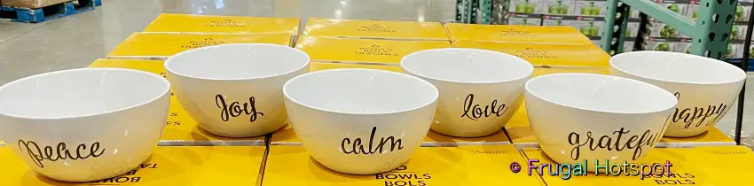 Signature Housewares Bowls with Inspirational Words 6 pc | Costco Display