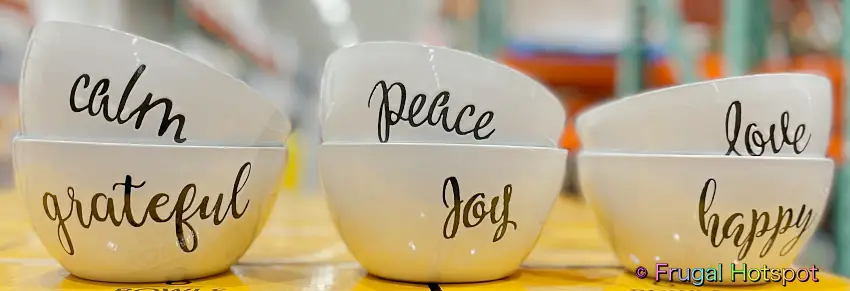 Signature Housewares Bowls with Inspirational Words | Costco Display 1518455