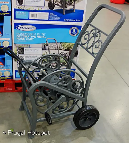 Suncast Hosemobile Elite Decorative Metal Hose Cart | side view | Costco Display