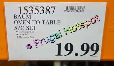 Baum Floral Vines Oven To Table 5-Piece Bakeware Set | Costco Price