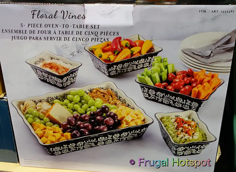 Baum Floral Vines Oven To Table 5-Piece Bakeware Set black | Costco