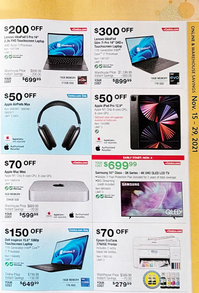 Costco Black Friday and Holiday Savings 2021 Book | Page 10 b