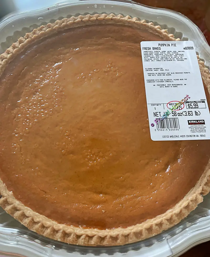 Costco pumpkin pie fresh baked | Costco