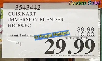 Cuisinart Immersion Blender | Costco Sale Price | Item 3543442