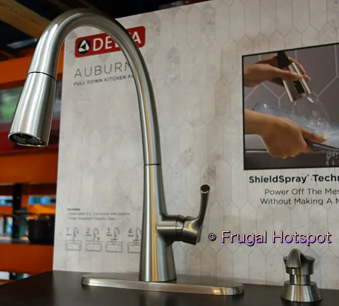 Delta Auburn Pull-Down Kitchen Faucet | side view | Costco Display